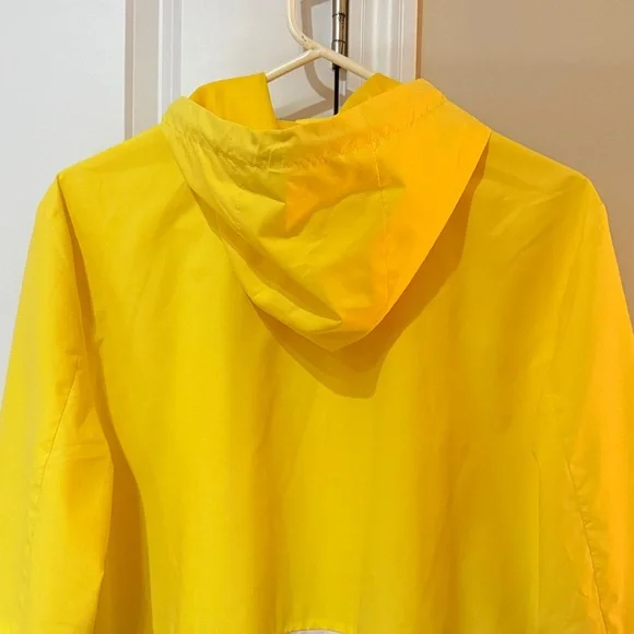 Yellow and Navy Colorblock Hooded Windbreaker Rain Jacket- Gently Used! - Picture 5 of 6